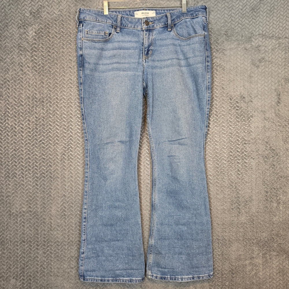 Hollister Womens Low-Rise Bootcut Jeans Medium Wash Size 14R W32 Regular